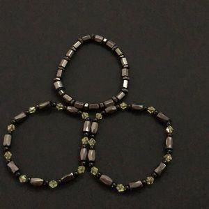 Magnetic Hematite bracelet set of three